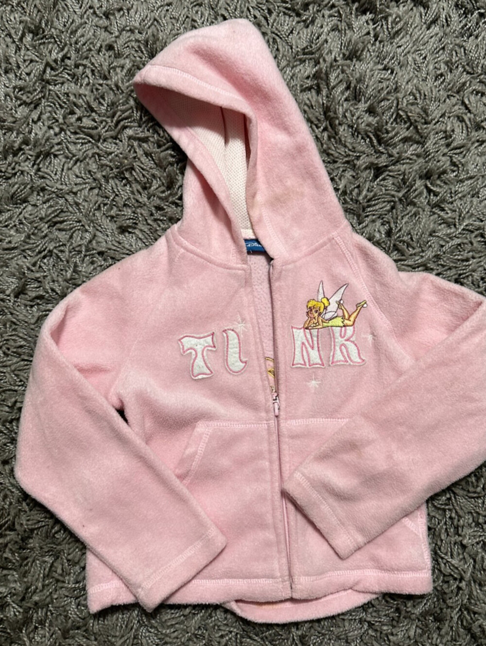 Vintage Disney Tinker Bell Girls Fleece Jacket Size S